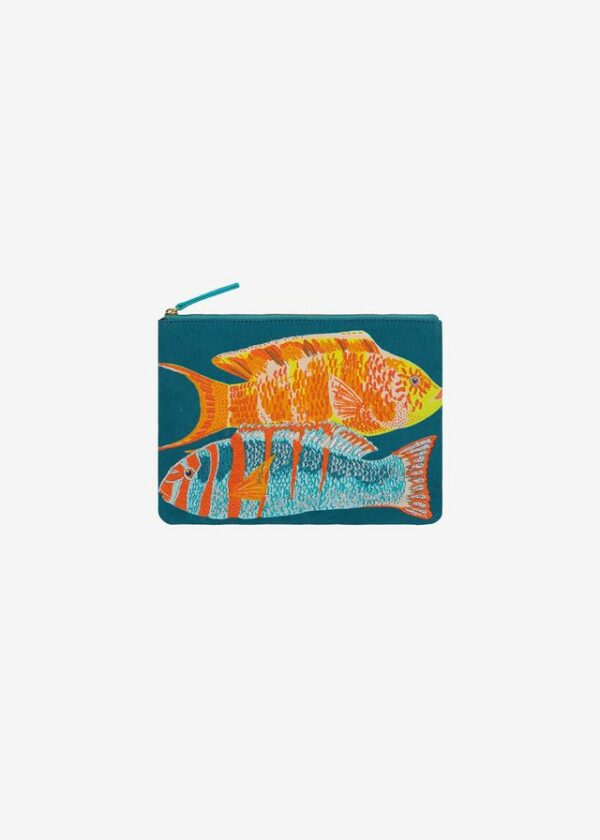 Hand-embroidered pouch
